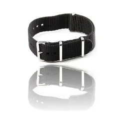 CINTURINO IN NYLON UNIVERSALE RICAMBIO OROLOGIO LARGHEZZA 18MM NERO