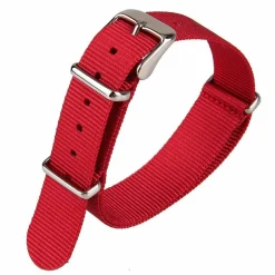 CINTURINO IN NYLON UNIVERSALE RICAMBIO OROLOGIO LARGHEZZA 18MM ROSSO