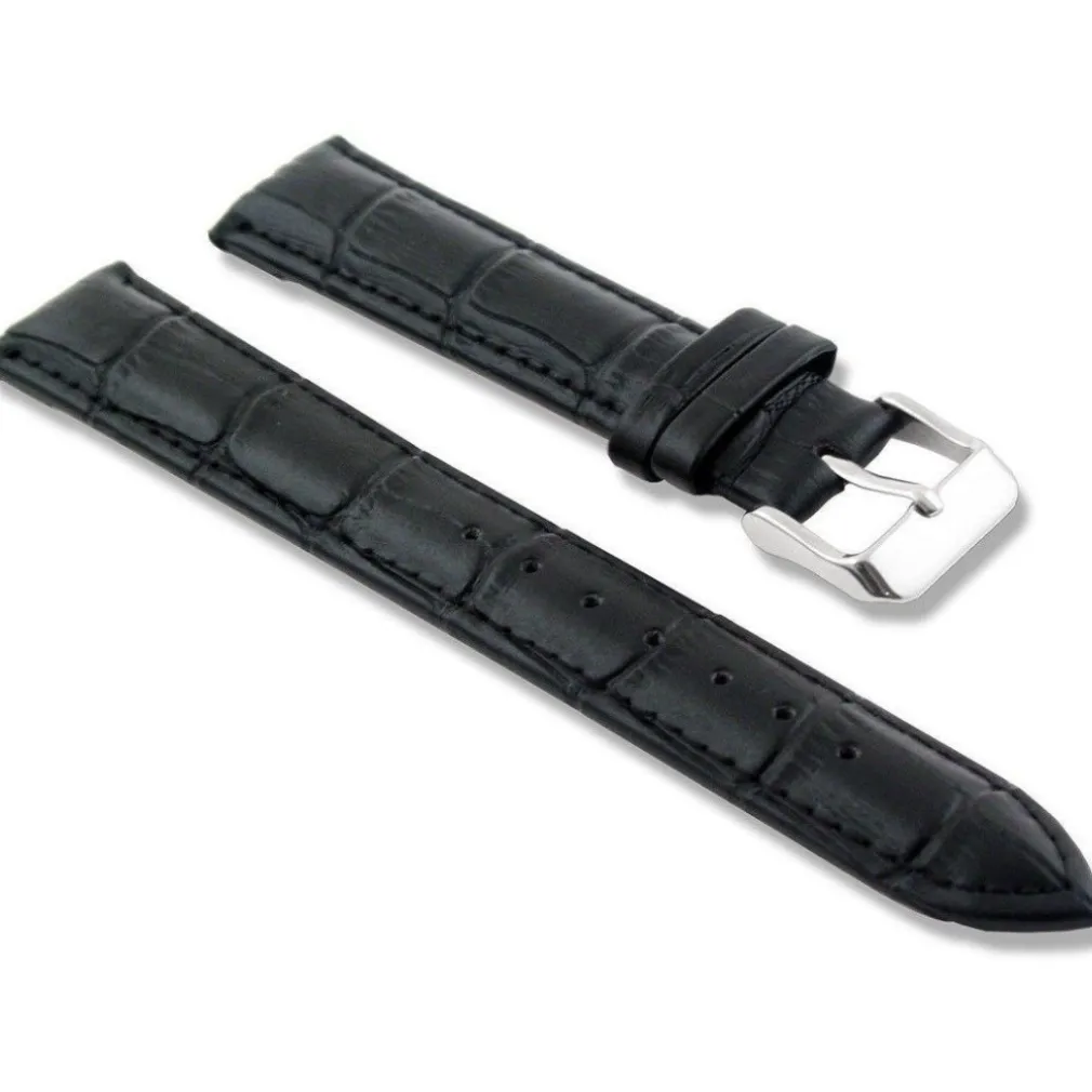 CINTURINO IN PELLE UNIVERSALE RICAMBIO PER OROLOGIO LARGHEZZA 16MM NERO