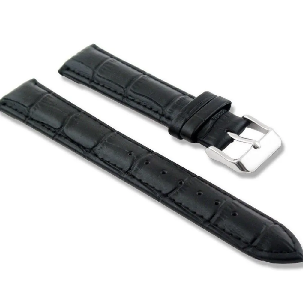 CINTURINO IN PELLE UNIVERSALE RICAMBIO PER OROLOGIO LARGHEZZA 18MM NERO