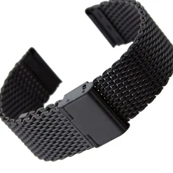 CINTURINO MAGLIA MILANO UNIVERSALE RICAMBIO OROLOGIO LARGHEZZA 22MM NERO