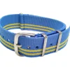 CINTURINO NYLON UNIVERSALE RICAMBIO OROLOGIO LARGHEZZA 20MM AZZURRO GIALL