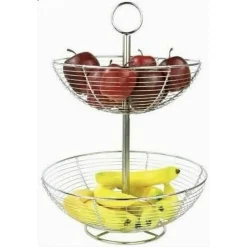 CIOTOLA CESTO FRUTTA ELLISSE SUPPORTO CASA TAVOLO DA PRANZO ACCESSORI 2 LIVELLI