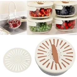 CIOTOLA PER LAVARE FRUTTA VERDURA CONTENITORE ALIMENTI MANICO PIEGHEVOLE CON FILTRO PICNIC