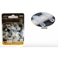 CLIP DI FISSAGGIO DA 16 MM IN SILICONE STRISCE A LED CONFEZIONE DA 20 PZ U-16MM