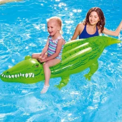 COCCODRILLO CAVALCABILE SALVAGENTE GIGANTE GIOCO GONFIABILE 168 X 79 CM