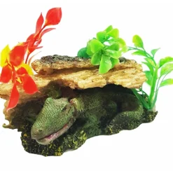 COCCODRILLO MUOVE LA BOCCA OSSIGENO 15.5x9.5x23CM ORNAMENTO ACQUARIO DECORAZIONI