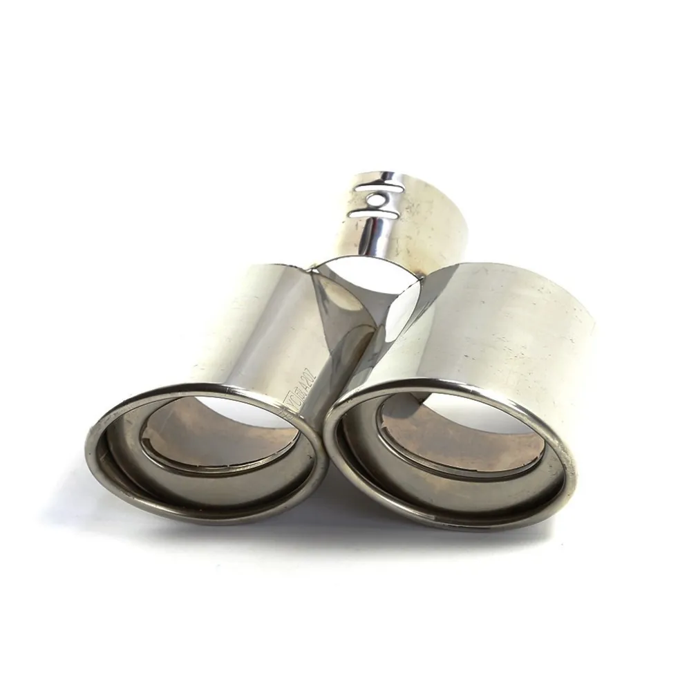 CODINO DOPPIO SCARICO TONDO ACCIAIO CROMATO SPORTIVO MARMITTA TERMINALE AUTO