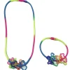 COLLANA E BRACCIALE FLUORESCENTE MULTICOLOR BRACCIALETTO BRACCIALETTI SILICONE