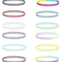 COLLANE COLLANA GIROCOLLO GOMMA STRETCH MODA GOTICO ELASTICO EFFETTO TATOO HYPE