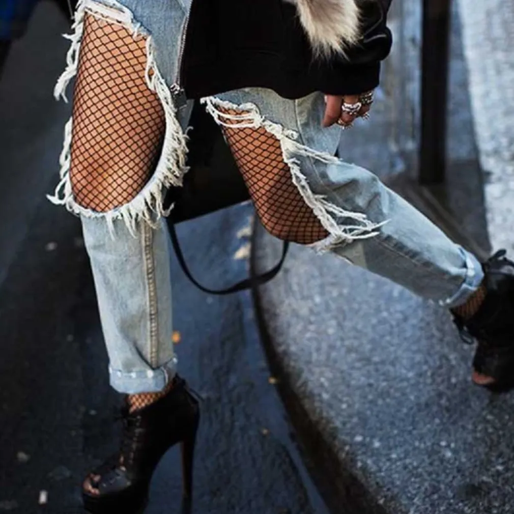 COLLANT DONNA A RETE A MAGLIA STRETTA AUTOREGGENTI CALZE DONNA INTIMO LINGERIE