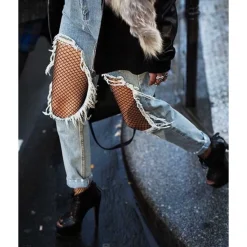 COLLANT DONNA A RETE A MAGLIA STRETTA AUTOREGGENTI CALZE DONNA INTIMO LINGERIE