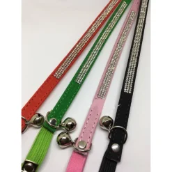 COLLARE CON STRASS PER CANI CANE GATTI ANIMALI PET BRILLANTINI COLORI ASSORTITI
