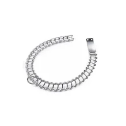 COLLARE CON TARGHETTA PER CANE A SCALETTA IN ACCIAIO CATENA MAGLIA SALVA PELO