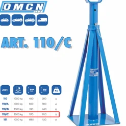 COLONNETTA PER SOSTEGNO DI AUTOCARRI PORTATA TON. 3,5 OMCN 110/C 3500 KG