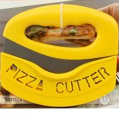 COLTELLO CON MANICO TAGLIAPIZZA LAMA IN ACCIAIO MEZZA LUNA TAGLIA PIZZA 13CM