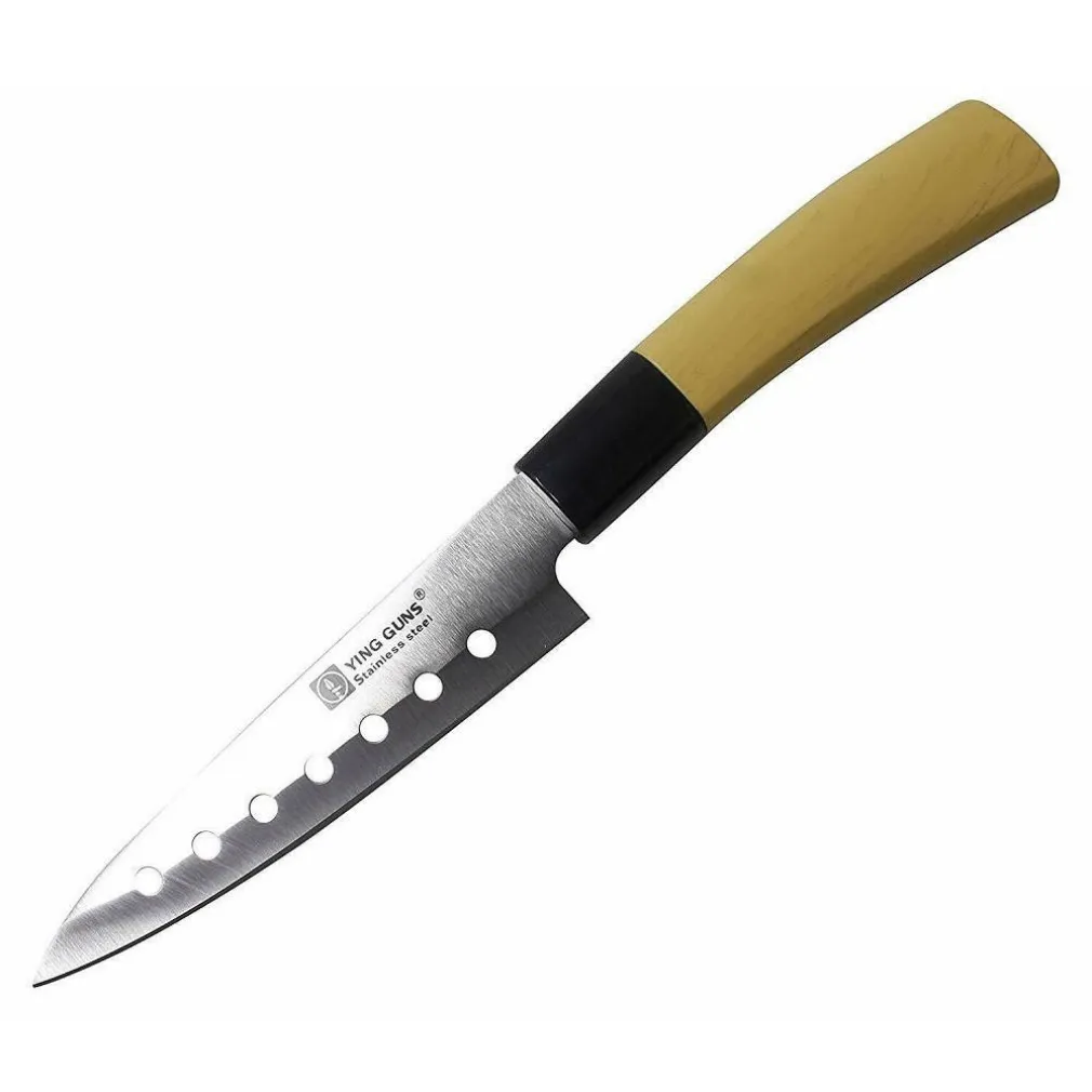 COLTELLO PER CARNE TAGLIO CUCINA ACCIAIO MANICO LEGNO YING GUNS