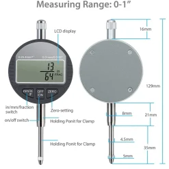 COMPARATORE CENTESIMALE DIGITALE CON DISPLAY 0-25,4MM/0,5
