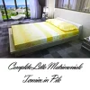 COMPLETO DA LETTO IN PILE LENZUOLO SOPRA E SOTTO 2 COPRICUSCINO GIALLO POIS
