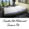 COMPLETO DA LETTO IN PILE LENZUOLO SOPRA E SOTTO 2 COPRICUSCINO BLU A RIGHE