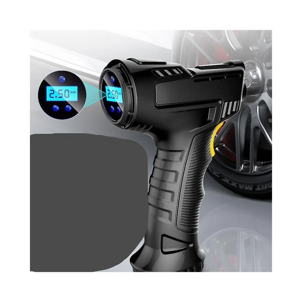 COMPRESSORE AD ARIA PER AUTO PORTATILE 12V PRESSIONE RUOTE CON DISPLAY LED 120W