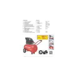 COMPRESSORE ARIA 50 LT EINHELL TE-AC 270/50/10 EXPERT MOTORE 2.5 HP 270 LT/MIN.