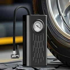 COMPRESSORE D'ARIA GONFIATORE ELETTRICO PORTATILE PER PNEUMATICI AUTO SENZA FILI MANOMETRO