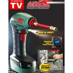 COMPRESSORE D'ARIA PORTATILE LUCE LED PRESA AUTO 12V CAVO 4,25MT MOTO CAMPEGGIO