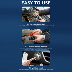 COMPRESSORE D'ARIA PORTATILE POMPA ELETTRICA WIRELESS 4IN1 8000MAH CON LUCE EMERGENZA AUTO