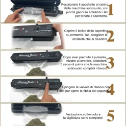 CONFEZIONATRICE MACCHINA SOTTOVUOTO ELETTRICO PORTATILE PER ALIMENTI 90W Q-Z100