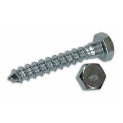 CONFEZIONE 5 VITI PER LEGNO TIRAFONDI ZINCATE TESTA ESAGONALE 6 X 50 MM