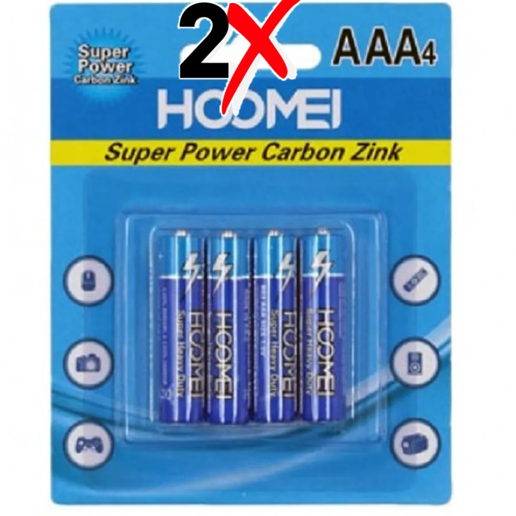 CONFEZIONE DA 8 BATTERIE PILE MINISTILO SUPER POWER ZINCO AAA MINI STILO 1,5V