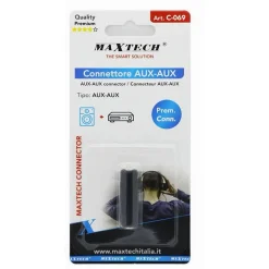 CONNETTORE ACCOPPIATORE ADATTATORE CAVO STEREO AUDIO AUX FEMMINA / FEMMINA C-069