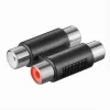 CONNETTORE ADATTATORE ACCOPPIATORE AUDIO STEREO 2 X RCA A 2 X RCA FEMMINA C-048
