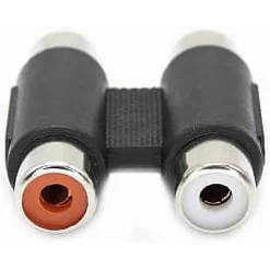 CONNETTORE ADATTATORE ACCOPPIATORE AUDIO STEREO 2 X RCA A 2 X RCA FEMMINA C-048