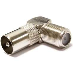 CONNETTORE ADATTATORE ANGOLO 90° MASCHIO-FEMMINA ANTENNA SATELLITARE TV MAXTECH C-001