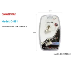 CONNETTORE ADATTATORE ANGOLO 90° MASCHIO-FEMMINA ANTENNA SATELLITARE TV MAXTECH C-001