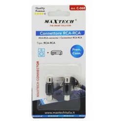 CONNETTORE ADATTATORE AUDIO VIDEO ACCOPPIATORE RCA FEMMINA A RCA FEMMINA C-068