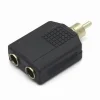 CONNETTORE ADATTATORE AUDIO STEREO 2X AUX FEMMINA DA 6,35 MM A RCA MASCHIO C-030