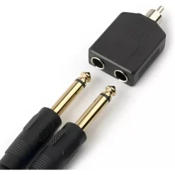 CONNETTORE ADATTATORE AUDIO STEREO 2X AUX FEMMINA DA 6,35 MM A RCA MASCHIO C-030