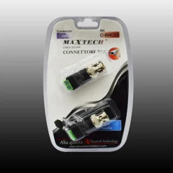 CONNETTORE ADATTATORE BNC MASCHIO TELECAMERE TERMINAL BLOCK 2PIN MAXTECH C-BNC03