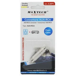 CONNETTORE ADATTATORE CONVERTITORE AUX DA 6,5MM F STEREO AUDIO A SPINA RCA C-071