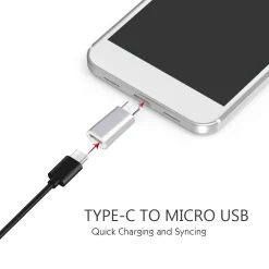 CONNETTORE ADATTATORE CONVERTITORE DA USB-C TIPO C TYPE-C A MICRO USB MICROUSB