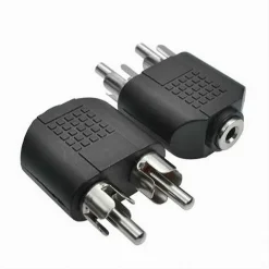 CONNETTORE ADATTATORE CONVERTITORE STEREO 2 RCA MASCHIO AD AUX3.5MM FEMMINA C-090