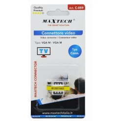 CONNETTORE ADATTATORE CONVERTITORE ACCOPPIATORE VGA MASCHIO-MASCHIO VIDEO C-059