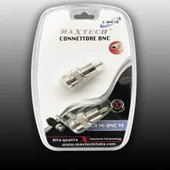 CONNETTORE ADATTATORE DA BNC MASCHIO A RCA MASCHIO VIDEOSORVEGLIANZA MAXTECH C-BNC10