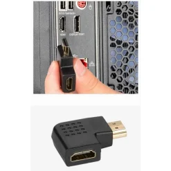 CONNETTORE ADATTATORE HDMI MASCHIO/FEMMINA ANGOLATO PIATTO CONVERTITORE VIDEO C-061