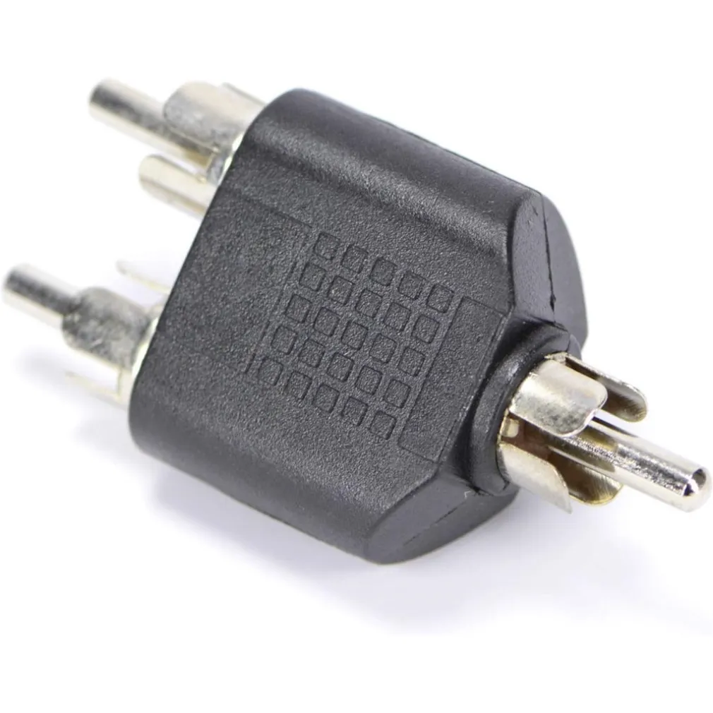 CONNETTORE ADATTATORE SPLITTER SPINA RCA MASCHIO A 2XRCA MASCHIO AUDIO RCA C-027