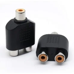 CONNETTORE ADATTATORE SPLITTER RCA FEMMINA A 2 AUX RCA FEMMINA AUDIO VIDEO C-026