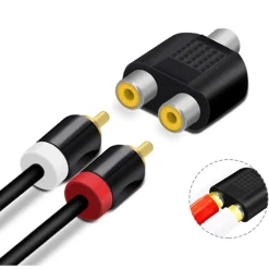 CONNETTORE ADATTATORE SPLITTER RCA FEMMINA A 2 AUX RCA FEMMINA AUDIO VIDEO C-026